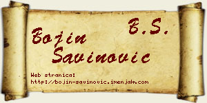 Bojin Savinović vizit kartica